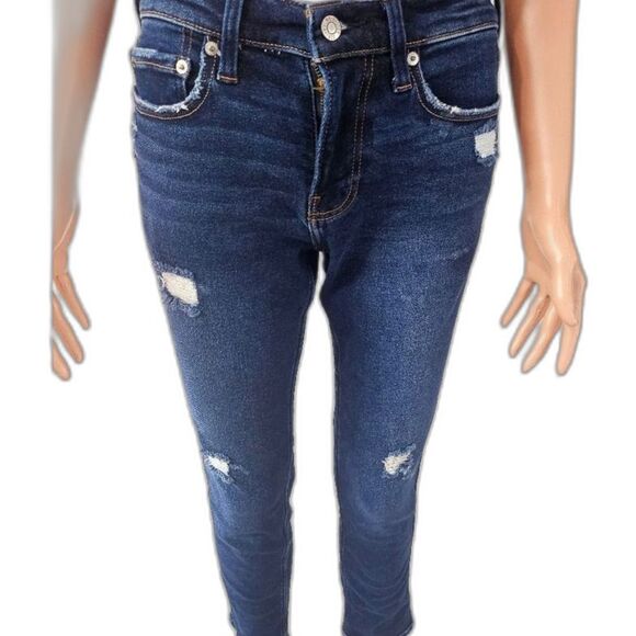 Hollister Skinny Women's Blue Distressed Jeans - Picture 2 of 9